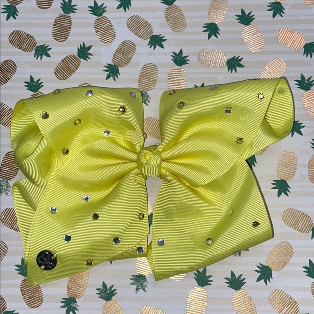 Large Bright Yellow Rhinestone Jojo Siwa Bow